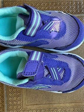 Kids Purple Athletic Sneakers with Teal Lining - saucony